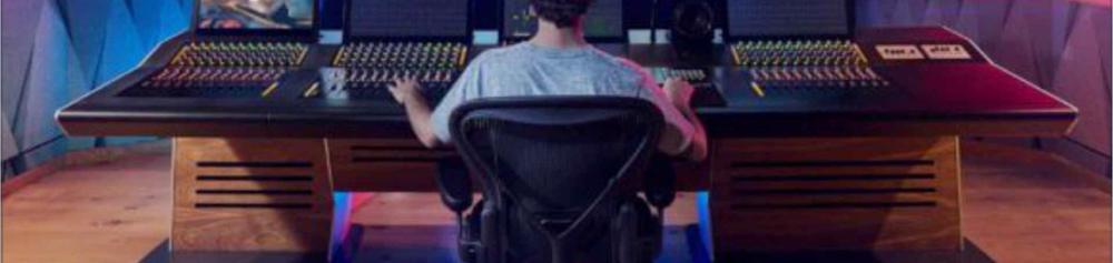 Editor at a post-production console